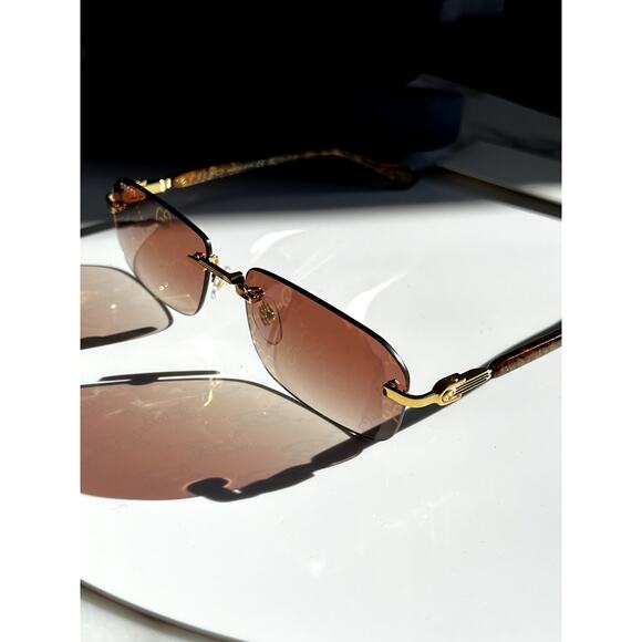 NEW Gucci GG1221S 004 Rimless Monogram Logo Lens Sunglasses - Picture 6 of 10